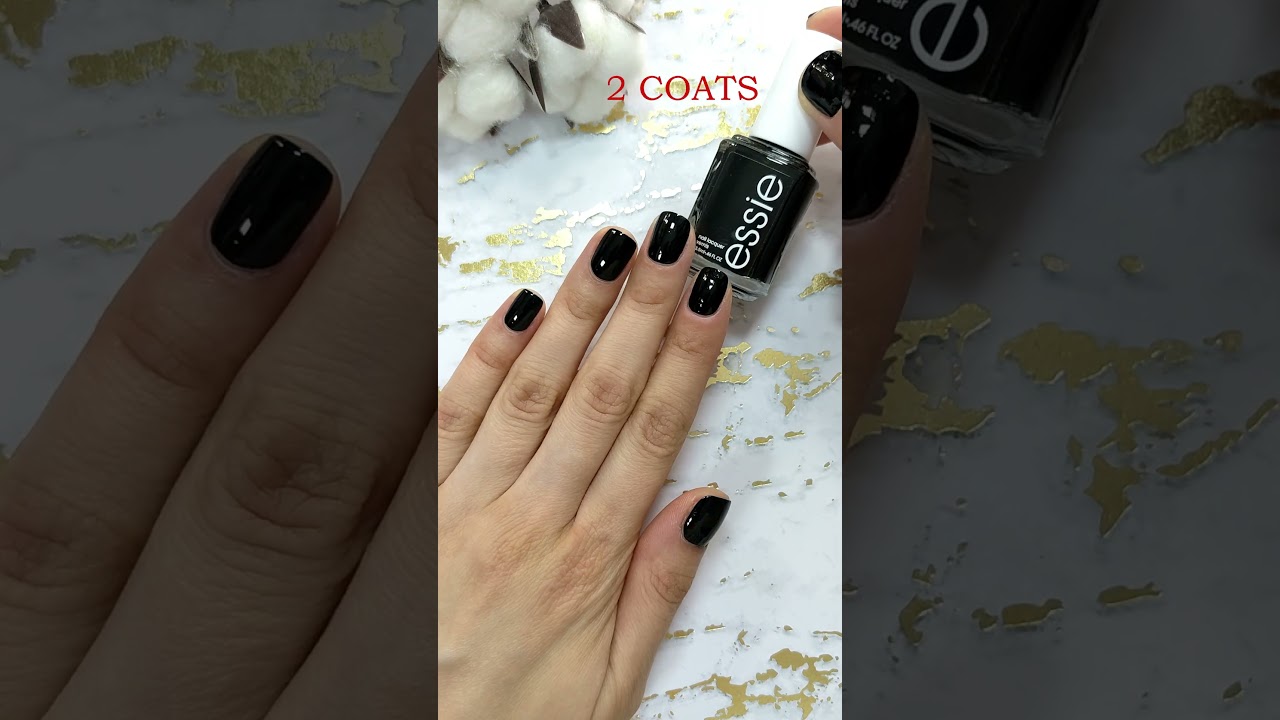 BLACK MATTE NAILS WITH GLOSSY TIPS | Perfect Nails at Home #shorts