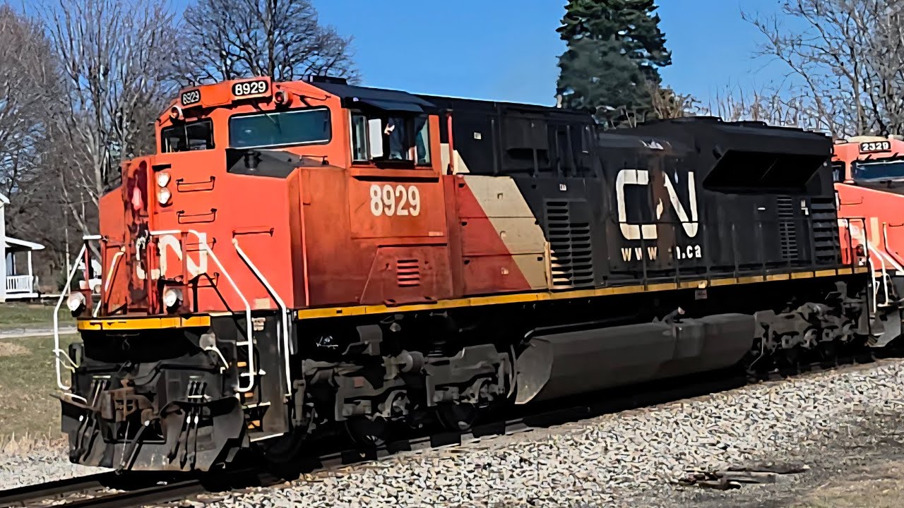 Canadian national westbound M399 8929+2329+2675 Bancroft Michigan March 8 2026