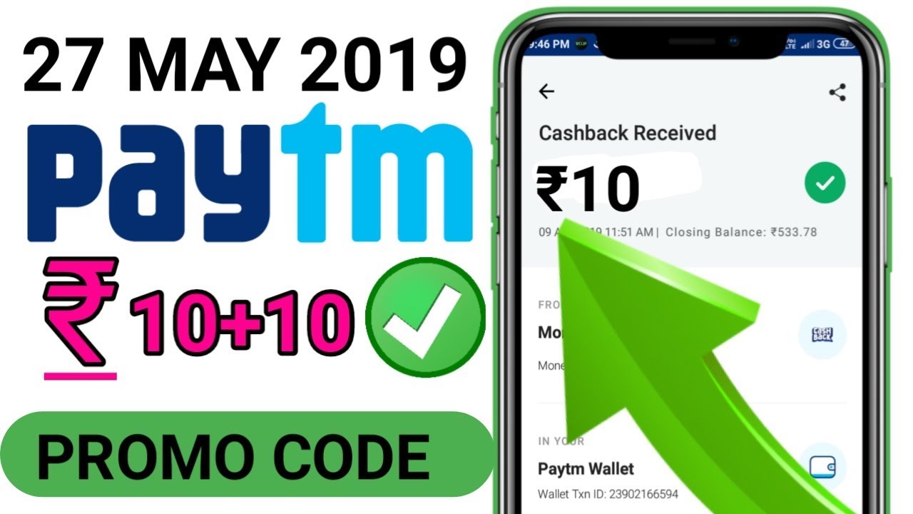 New paytm promo code || add 10 +10 +10 ₹ unlimited || 28 may promo code