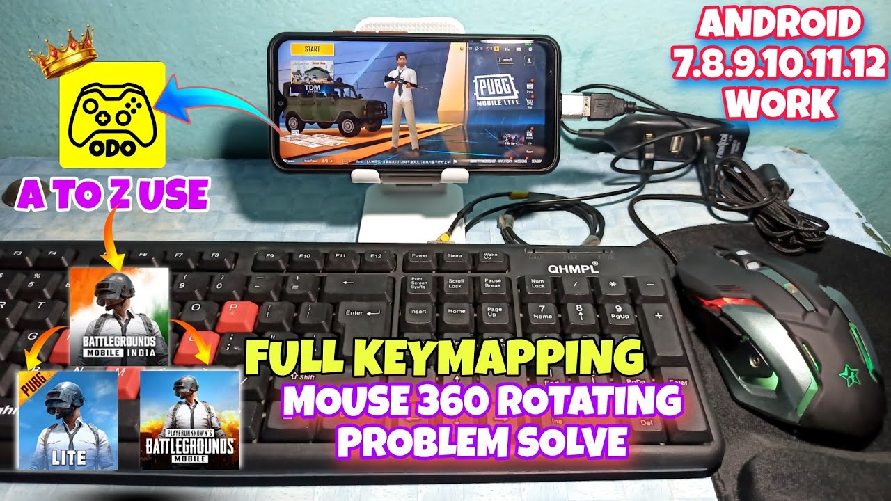 ODO Gamepad Mapper App A to Z Use Mouse 360 Rotating Fix Play PUBG Mobile Full Keymapping New Video