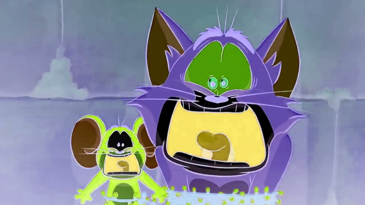 Tom and Jerry chase by the shark 🦈! Oh no! 😮 _ Gamavision Csupo effects 
