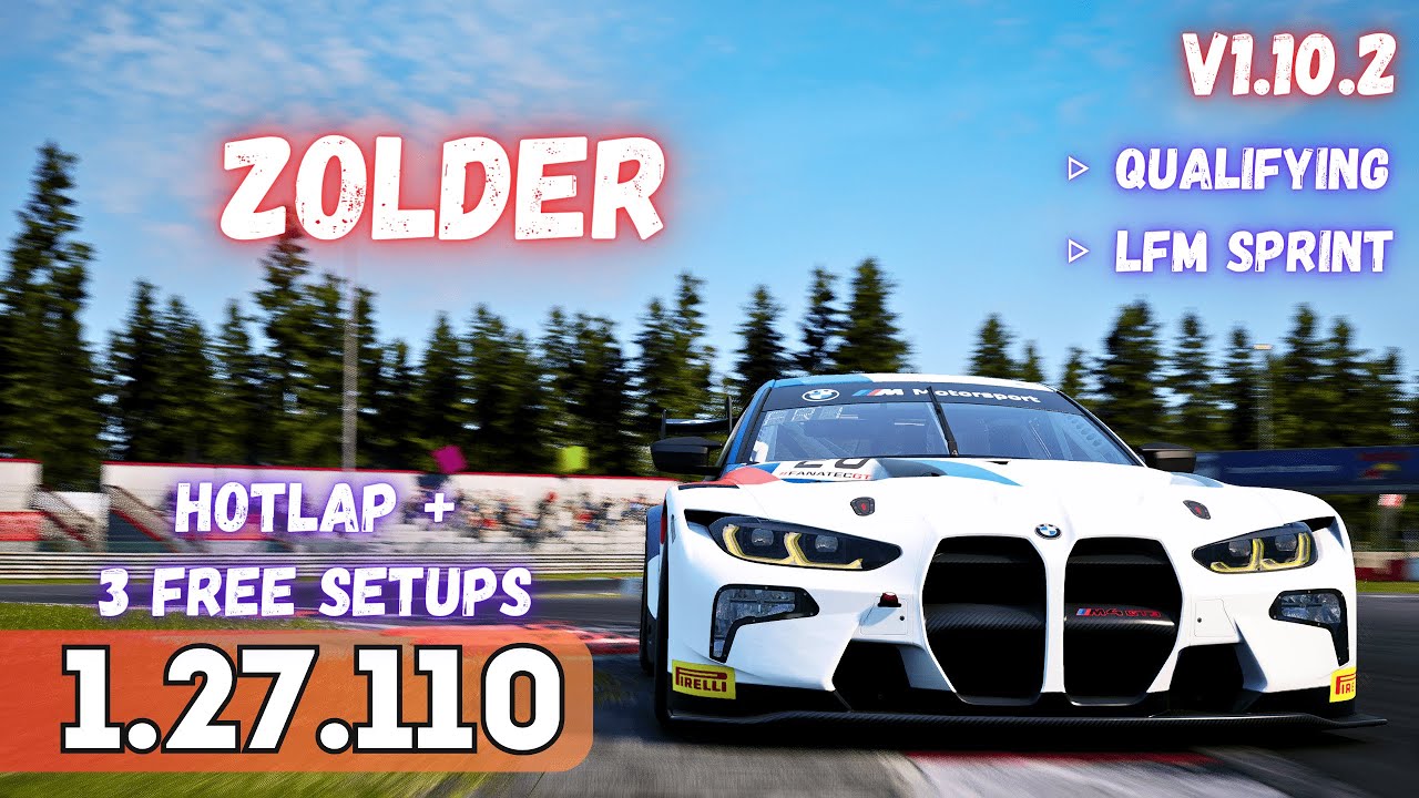 BMW M4 GT3 | ZOLDER 1.27.1 | HOTLAP + FREE SETUP | ACC v1.10