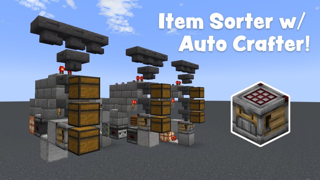 Как построить сортировщик предметов с помощью Auto Crafter :: Minecraft Tutorial