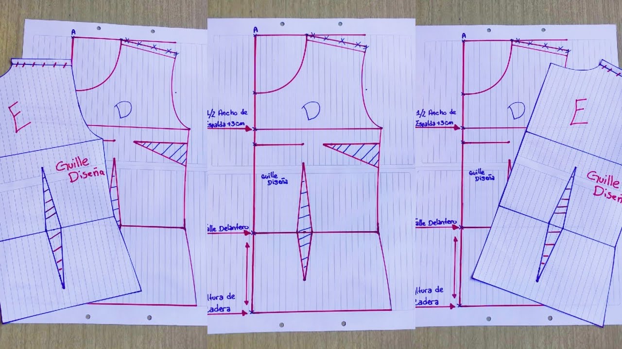 patrón básico de blusa con pinzas FÁCIL Y RÁPIDO