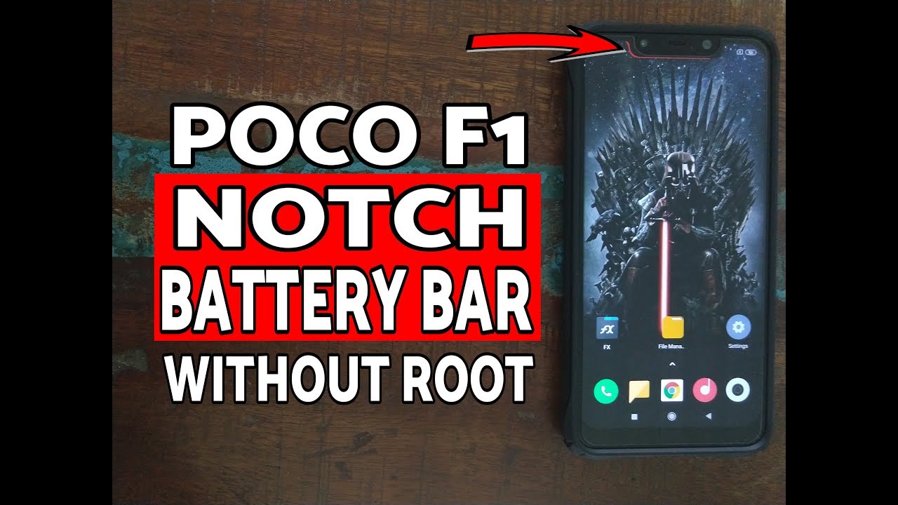 Poco F1 Notch Battery Bar Without Root & Free | Poco F1 Battery Bar Notch