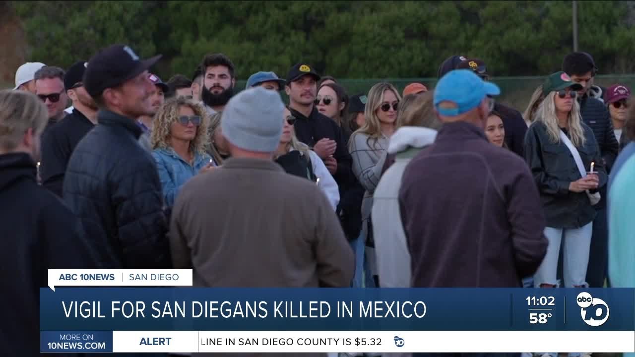 Australian, American surfers killed in Baja California remembered at candlelight vigil