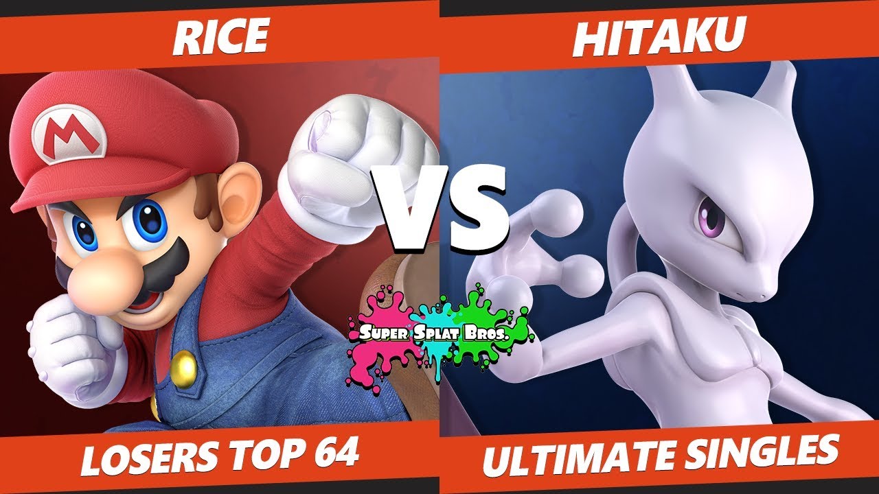 Smash Ultimate Tournament - Rice (Mario) Vs. Hitaku (Mewtwo) Splat Bros SSBU L Top 64