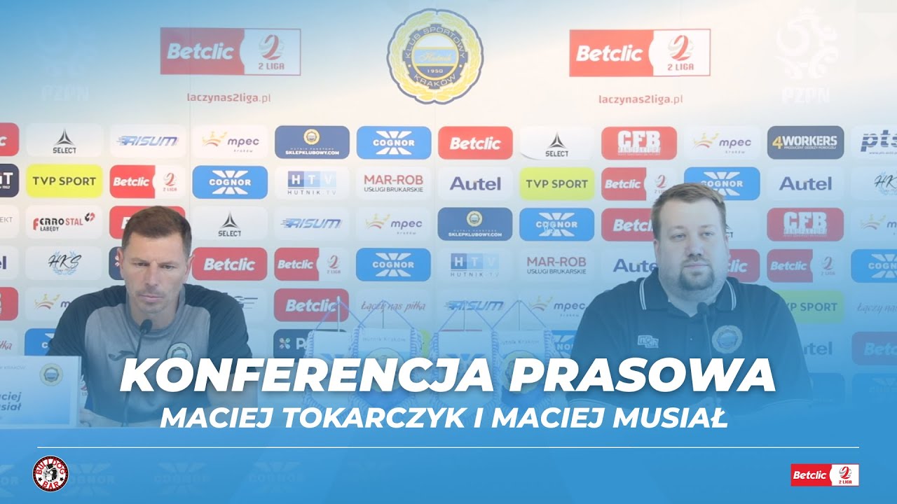 Konferencja prasowa | M.Tokarczyk i M. Musiał | Hutnik Kraków - Wisła Puławy | 11.08.2024 r.