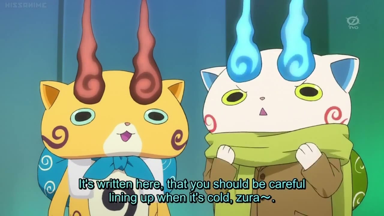 Yokai Watch:  Komasan & Komajiro waiting at line (Eng Sub)