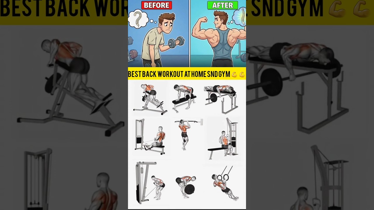 Best Back Workout at Gym & Home | Build Wide & Thick Back 💪