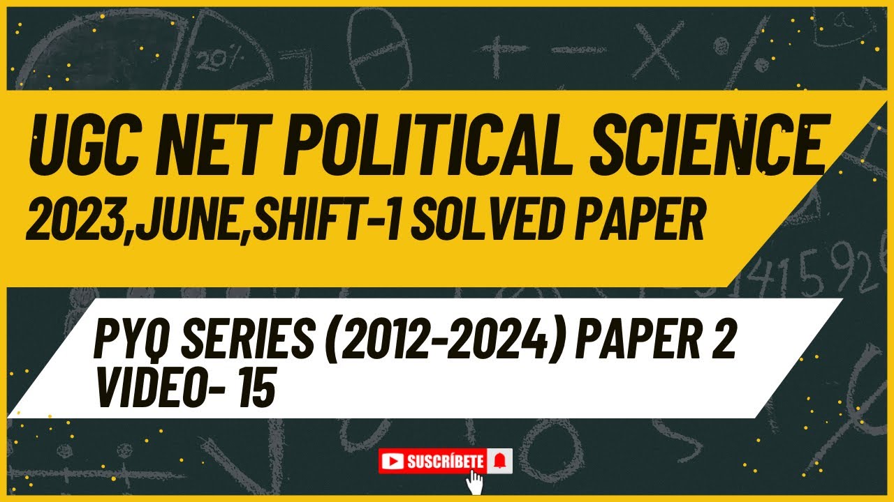 UGCNET Political Science Paper Solution/ 2023/ S1/ PYQ/ NTA/ INDIA/ Full Analysis/ Video/ YouTube/ 