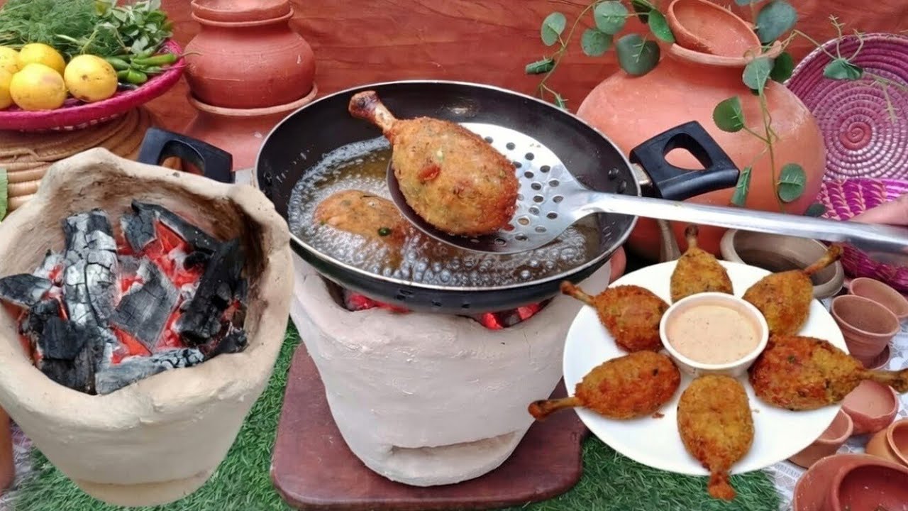 Chicken Potato Drumstick | Mitti Ke Chulhe Par Crispy Drumsticks Chicken | Ramzan Special चिकन फ्राई
