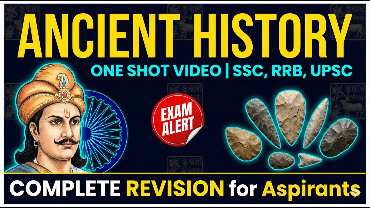 Complete Ancient History in One Video!🛕|| One Shot (Stone Age to Gupta Era) for SSC, UPSC, PCS
