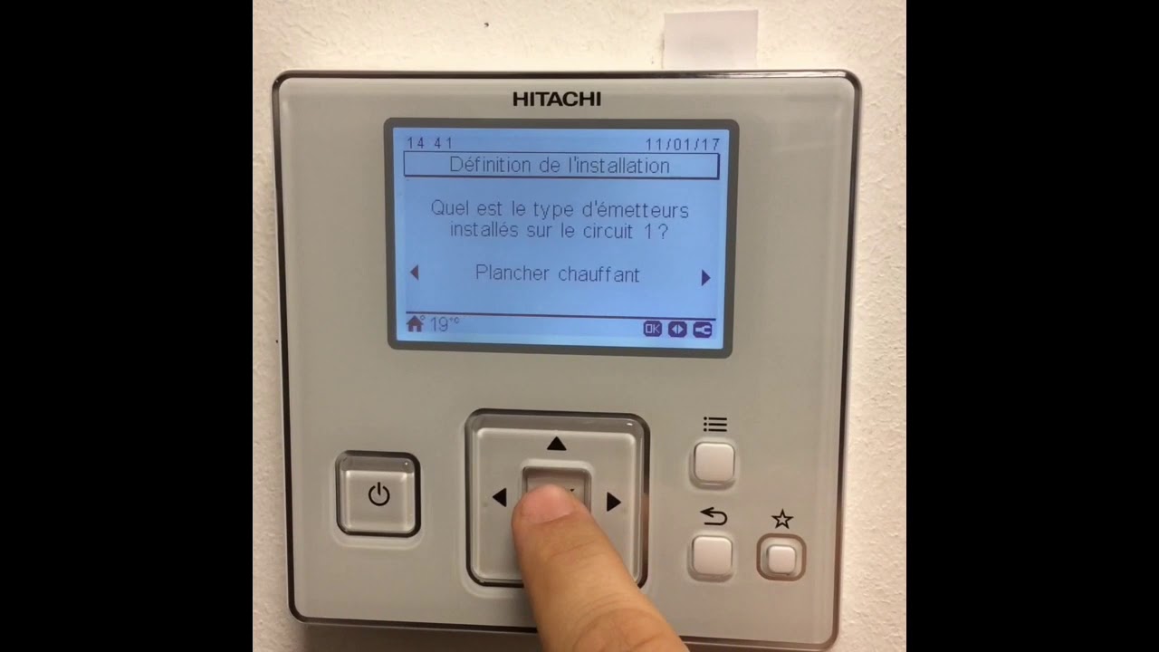 Hitachi Yutaki paramétrage du contrôleur en thermostat d’ambiance
