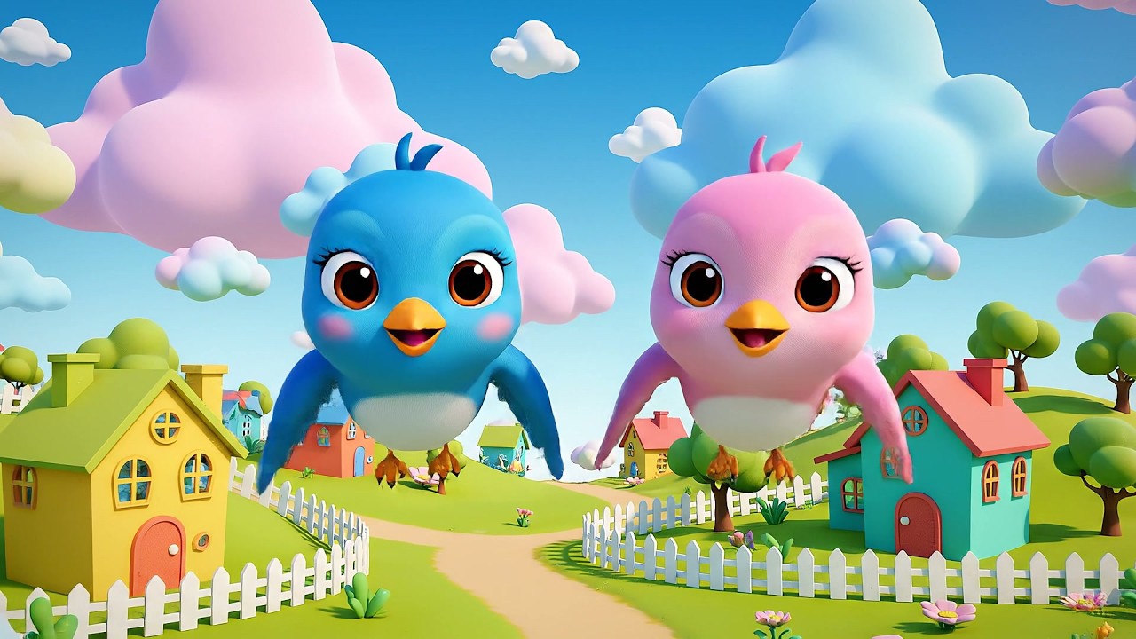 Five Little Swallows Fly Fly Fly | Bird Songs & Sky Adventure Nursery Rhymes