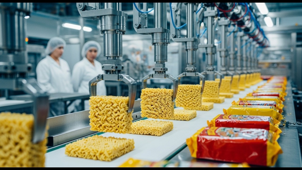 How Instant Noodles Are Made in Massive Factories 🍜 | Full Production Process