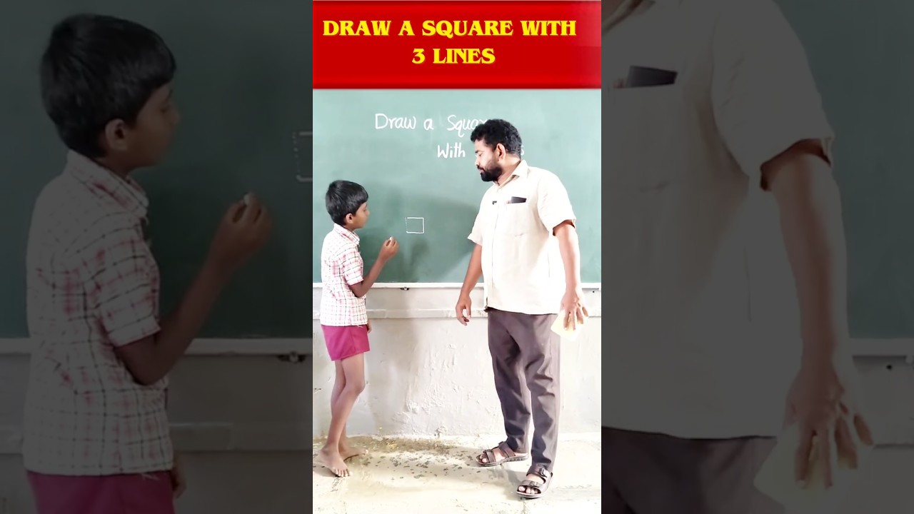 Draw a Square with 3 lines #education #maths #school #students #youtubeshorts #trending #teacher