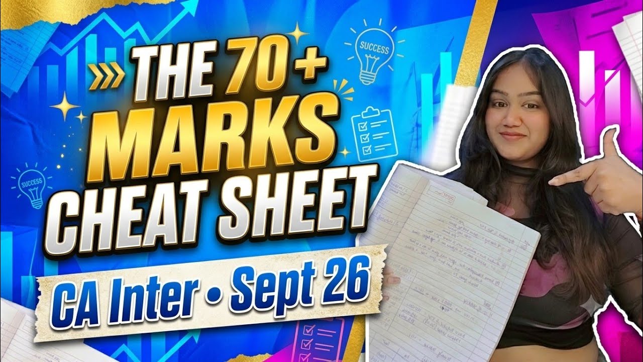 CA Inter September 2026: DO THESE CHAPTERS FIRST! 🔥 70&ndash;80+ Marks Cheat Sheet | All Subjects