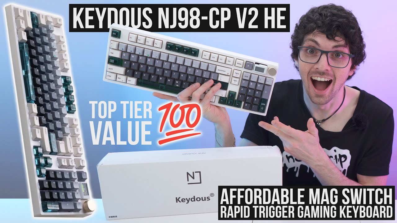2025's Best Value HE Keyboard! - Keydous NJ98 CP V2 HE Review & Test (Mag Switch Rapid Trigger)