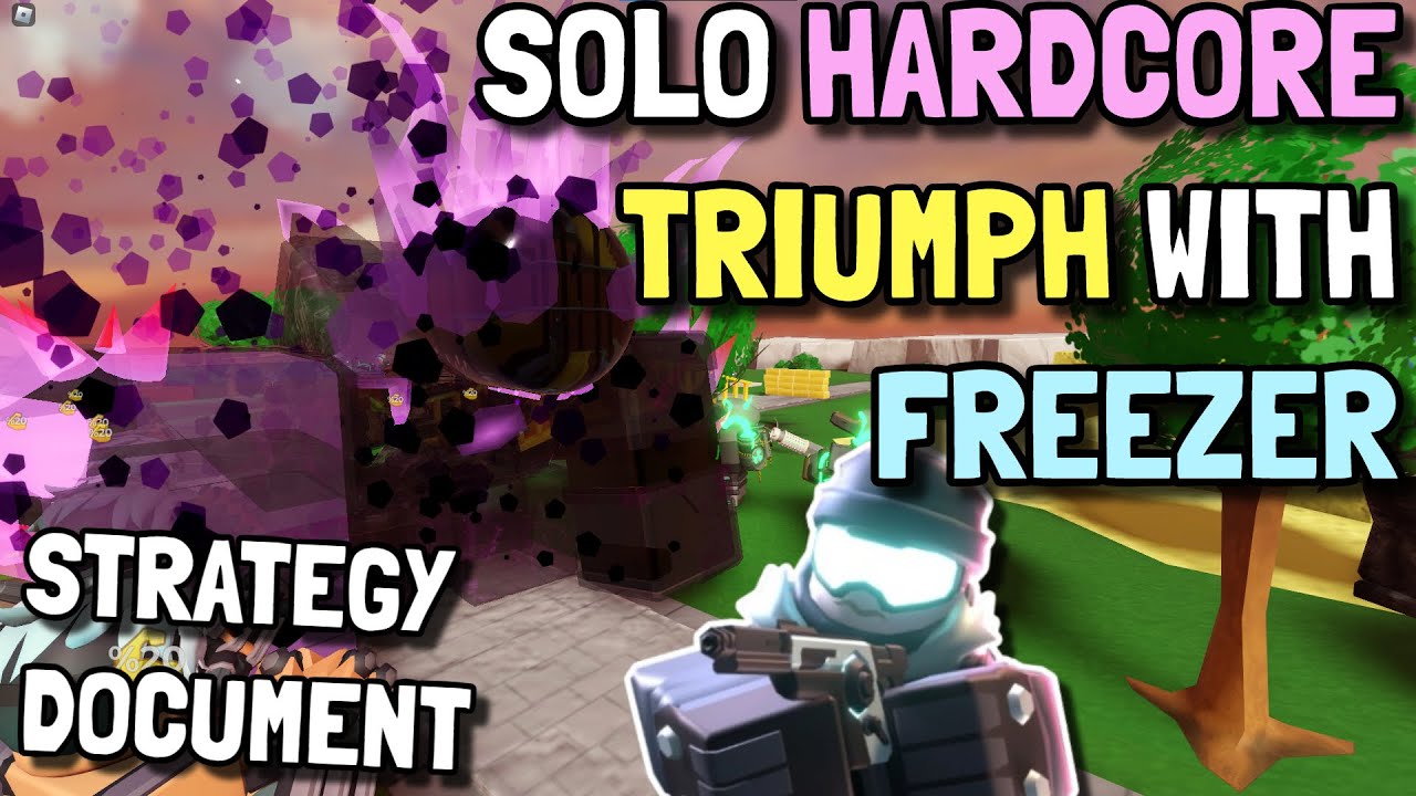 SOLO HARDCORE TRIUMPH WITH FREEZER // FULL GUIDE AND STRATEGY | ROBLOX TOWER DEFENSE SIMULATOR TDS