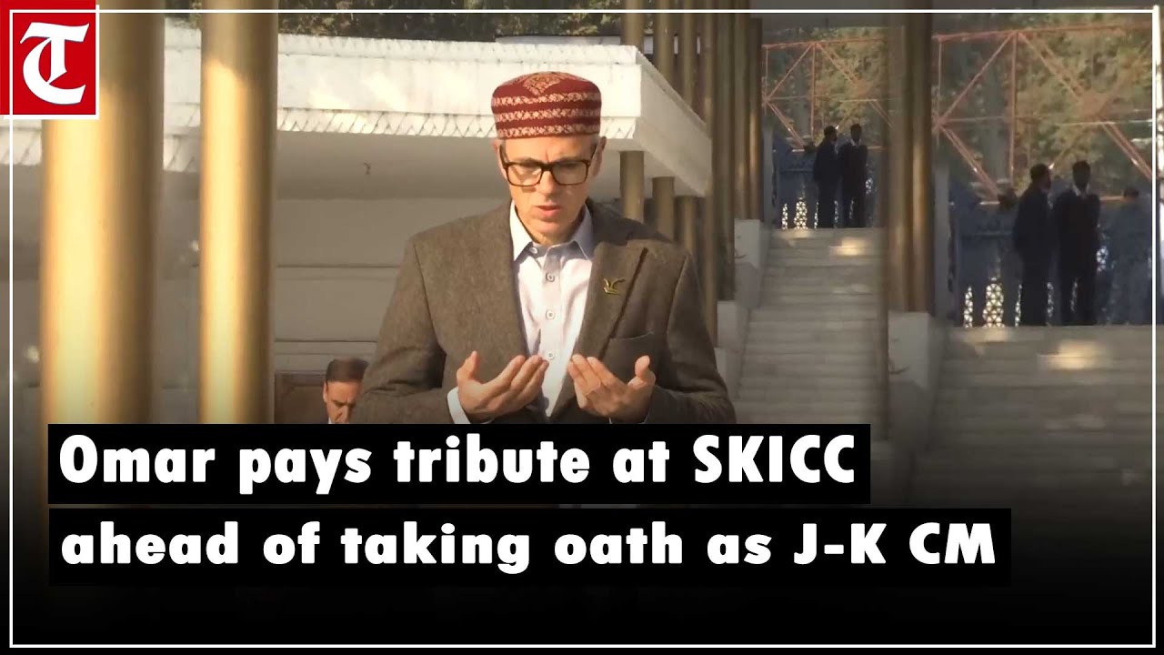 National Conference Vice-President Omar Abdullah pays tribute at SKICC ahead of taking oath as JK CM