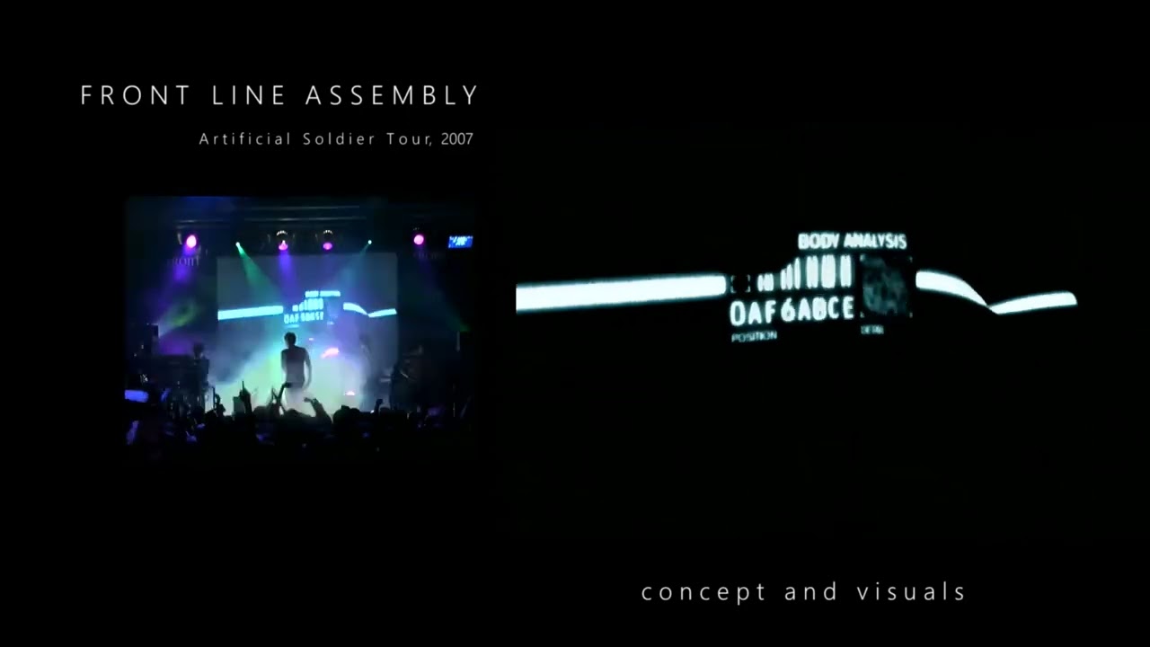 Visuals for Front Line Assembly's Artificial Soldier World Tour, 2007.