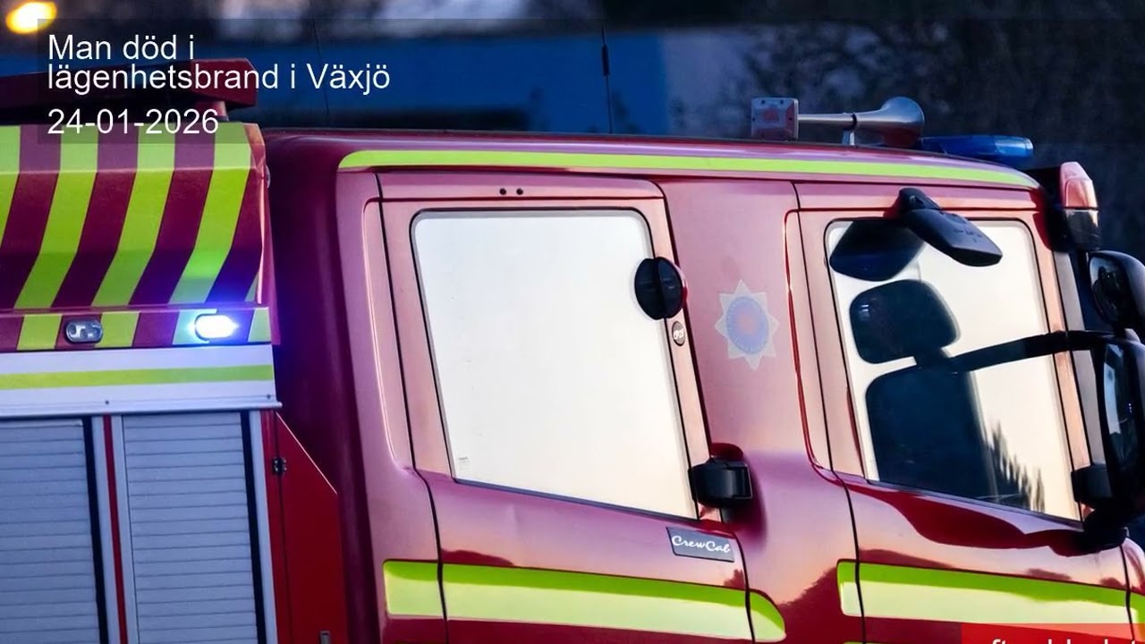 Man död i lägenhetsbrand i Växjö