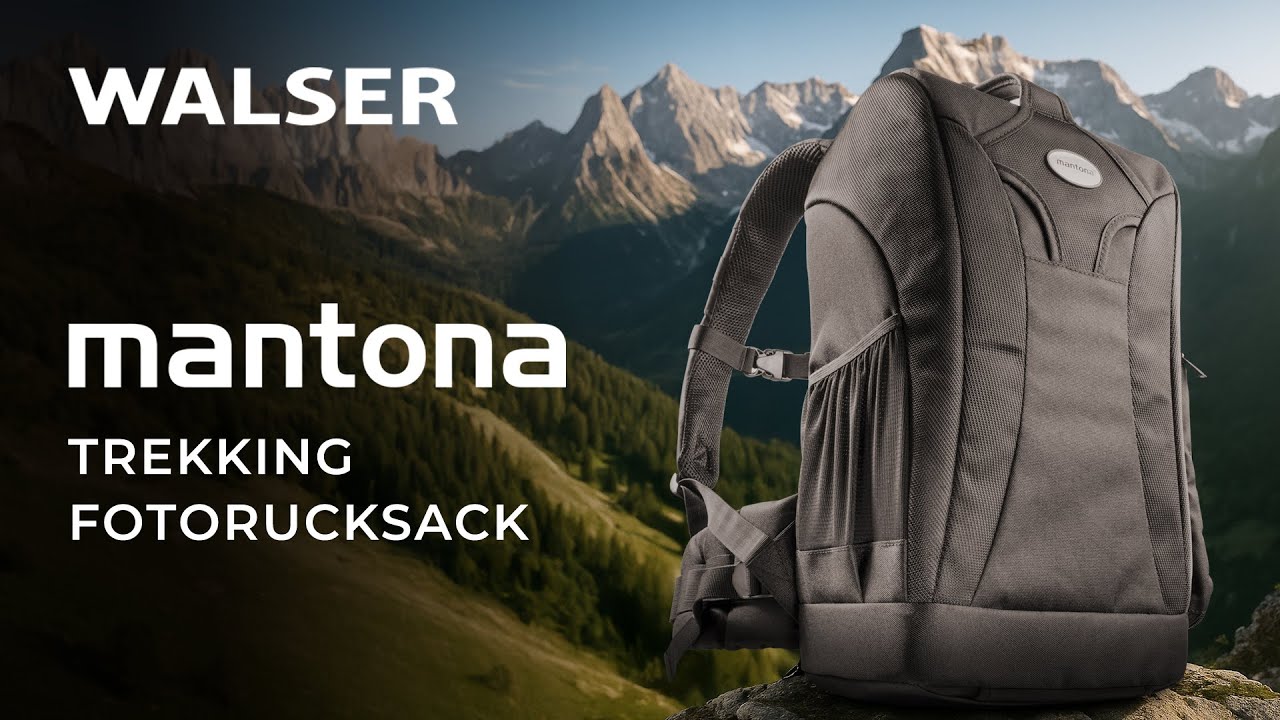 Mantona Trekking Fotorucksack | DSLR Kamerarucksack mit Regenschutz & Stativhalterung