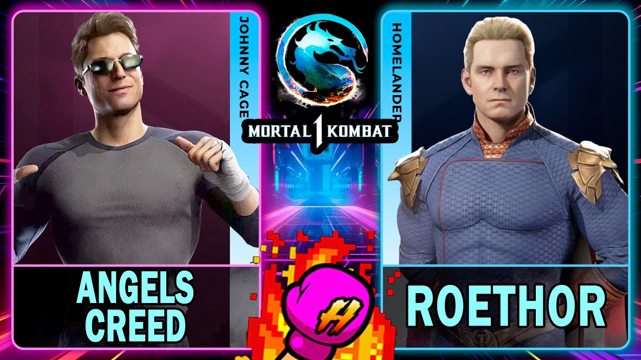 MK1 Angels Creed (JOHNNY CAGE) VS Roethor (HOMELANDER)🥊Mortal Kombat 1🥊4K 60ᶠᵖˢ