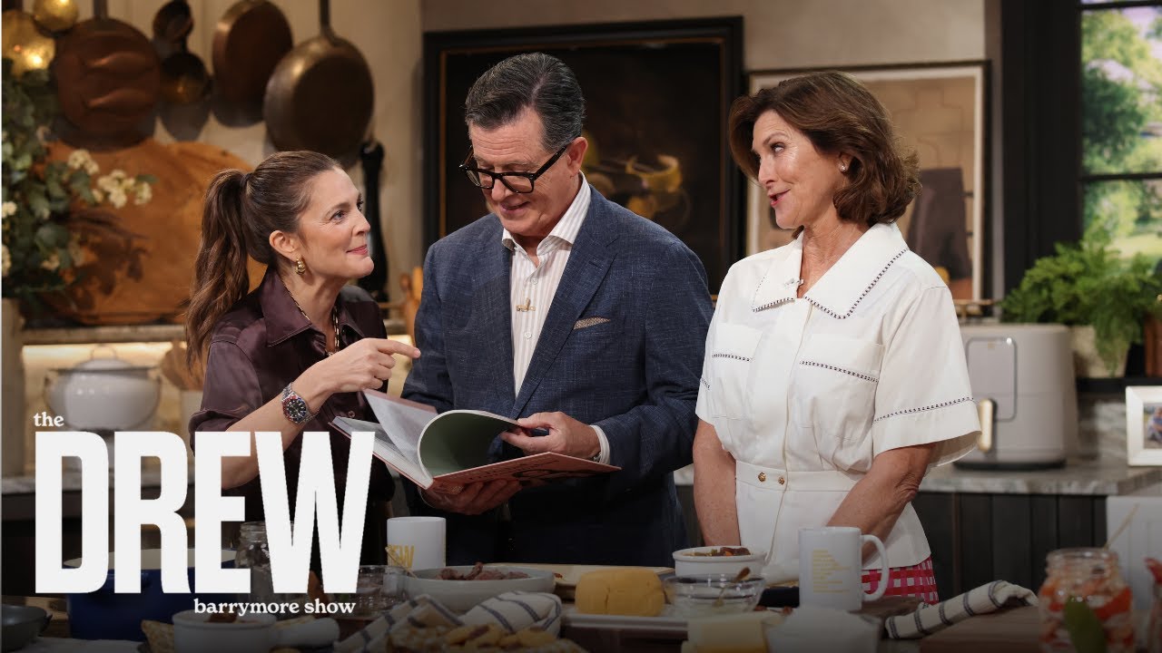 Stephen Colbert Teaches Drew Barrymore How to Make Soup He 