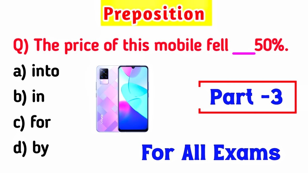 Preposition For All Competetive Exams || Preposition Questions Part 3