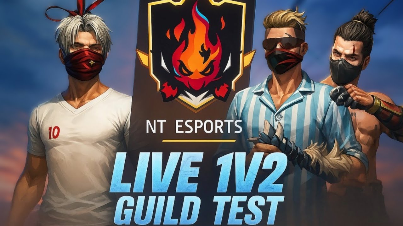 FREE FIRE LIVE GUILD TEST 1 VS 2  INDIA TOP  1 GUILD TESTING COME ALL MEMBERS 
