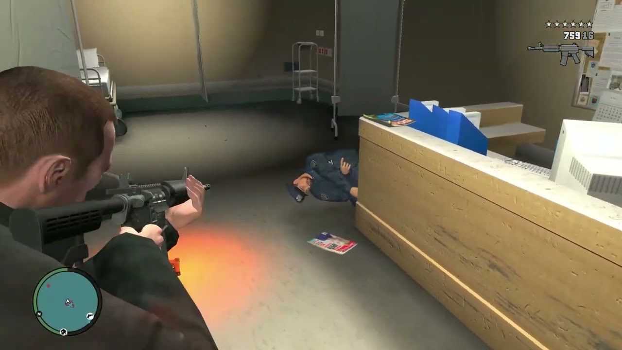 GTA IV - Classic Hospital Massacre + Police Shootout