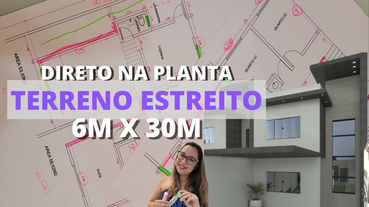 CONSTRUÇÃO EM TERRENO ESTREITO!!! Direto na planta.