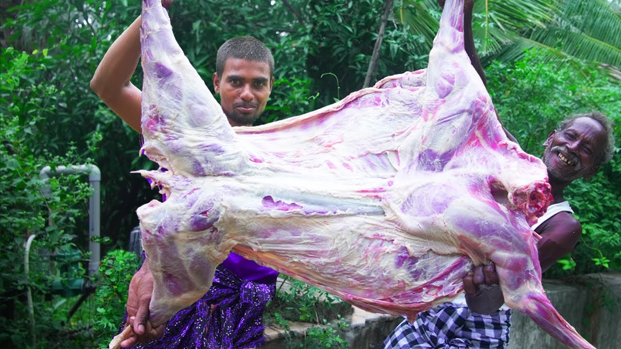 CHRISTMAS SPICEL WHOLE LAMB BBQ | Primitive Technology | Village Grandpa | Full Goat Gril |