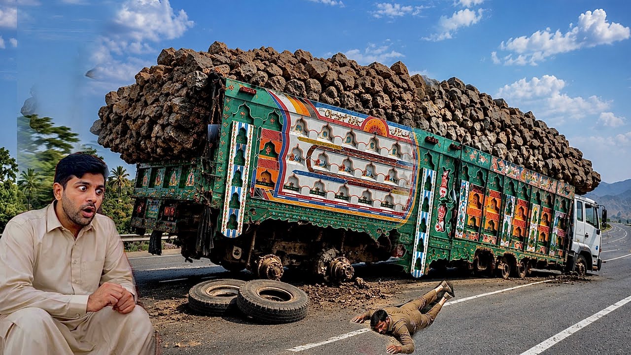 Dangerous Truck Breakdown! Axle & Tube Broke Due to Heavy Load | Emergency Roadside Repair 🚛🔥