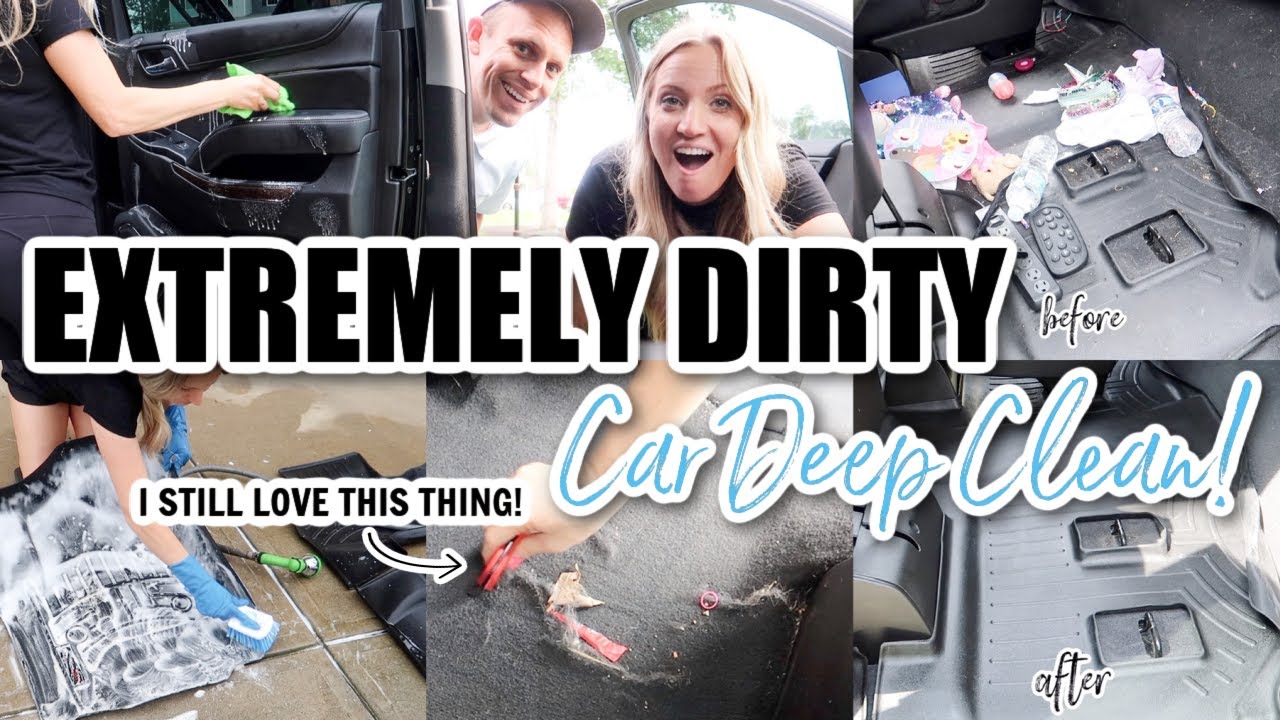 *NEW* 🔥🥵 EXTREME! DEEP CLEAN MY DIRTY CAR WITH ME! | MOM CAR CLEAN OUT | SATISFYING BEFORE + AFTER