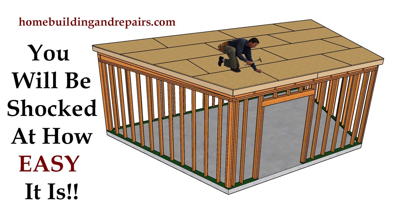 How To Build Low Sloping Roofs For Sheds, Garages And Small Buildings With Angled Floor Plan Walls