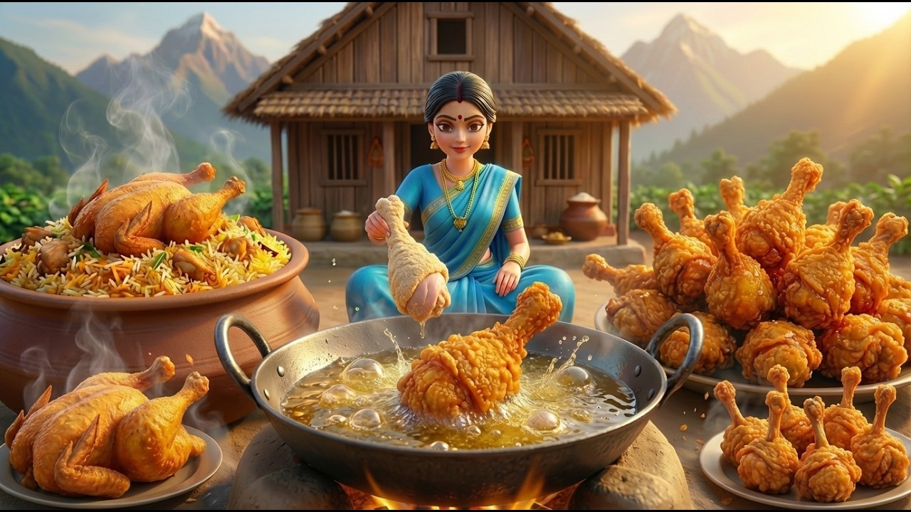 Miniature Doll Chicken Biryani & Chicken Lollipops | Village Cooking for Farmers | Tiny Kitchen ASMR