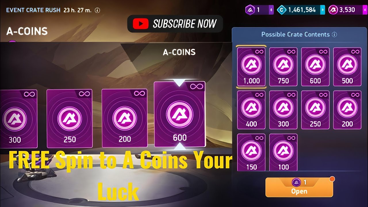 Free A-Coins In Creat Rush Evant #mecharena 