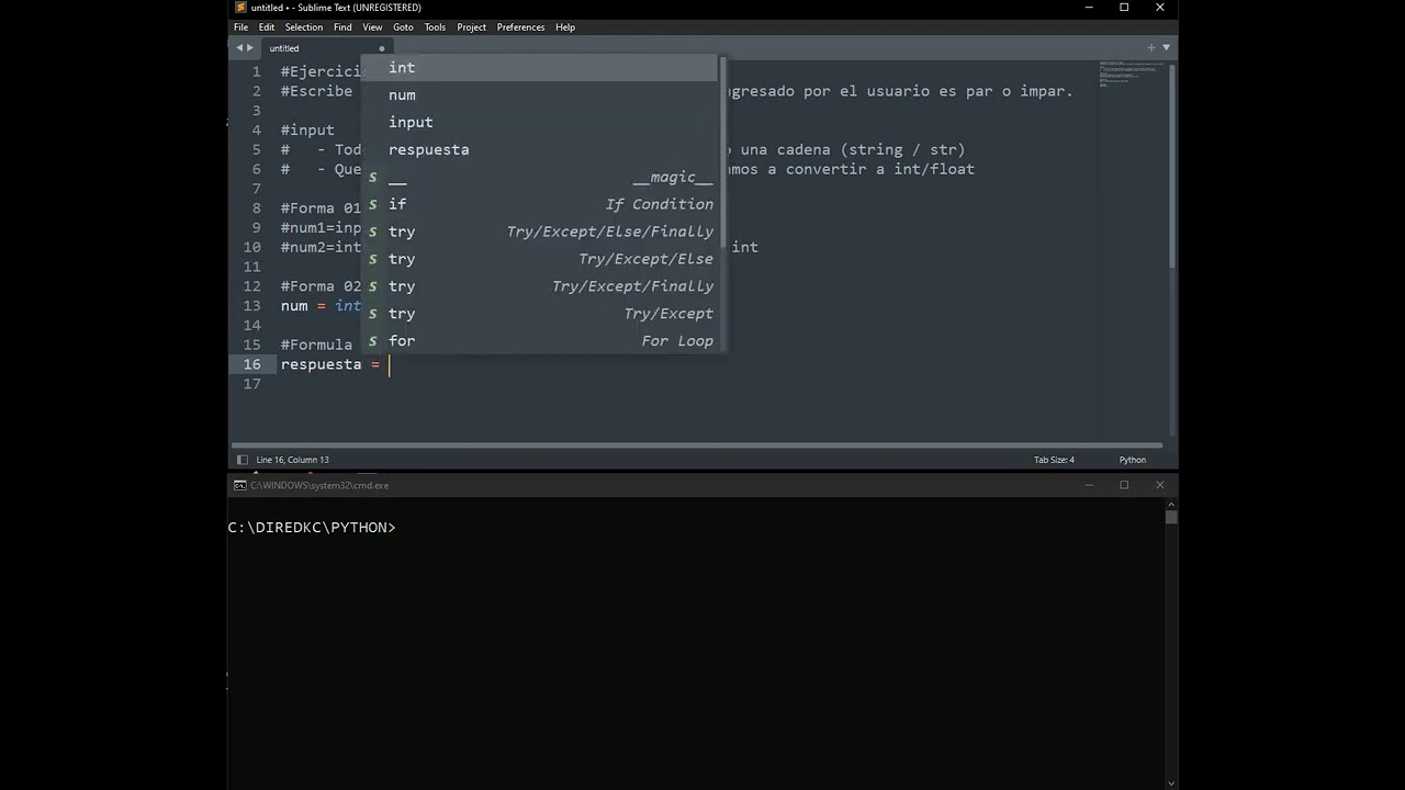 PYTHON - Estructura de control if/else - Numero par o impar