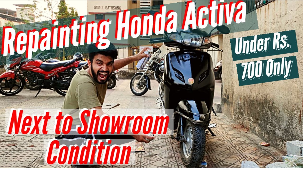 We Restored 7 year old Honda Activa under Rs 700 At Home | DIY Bike Painting #under700 #bikerepaint