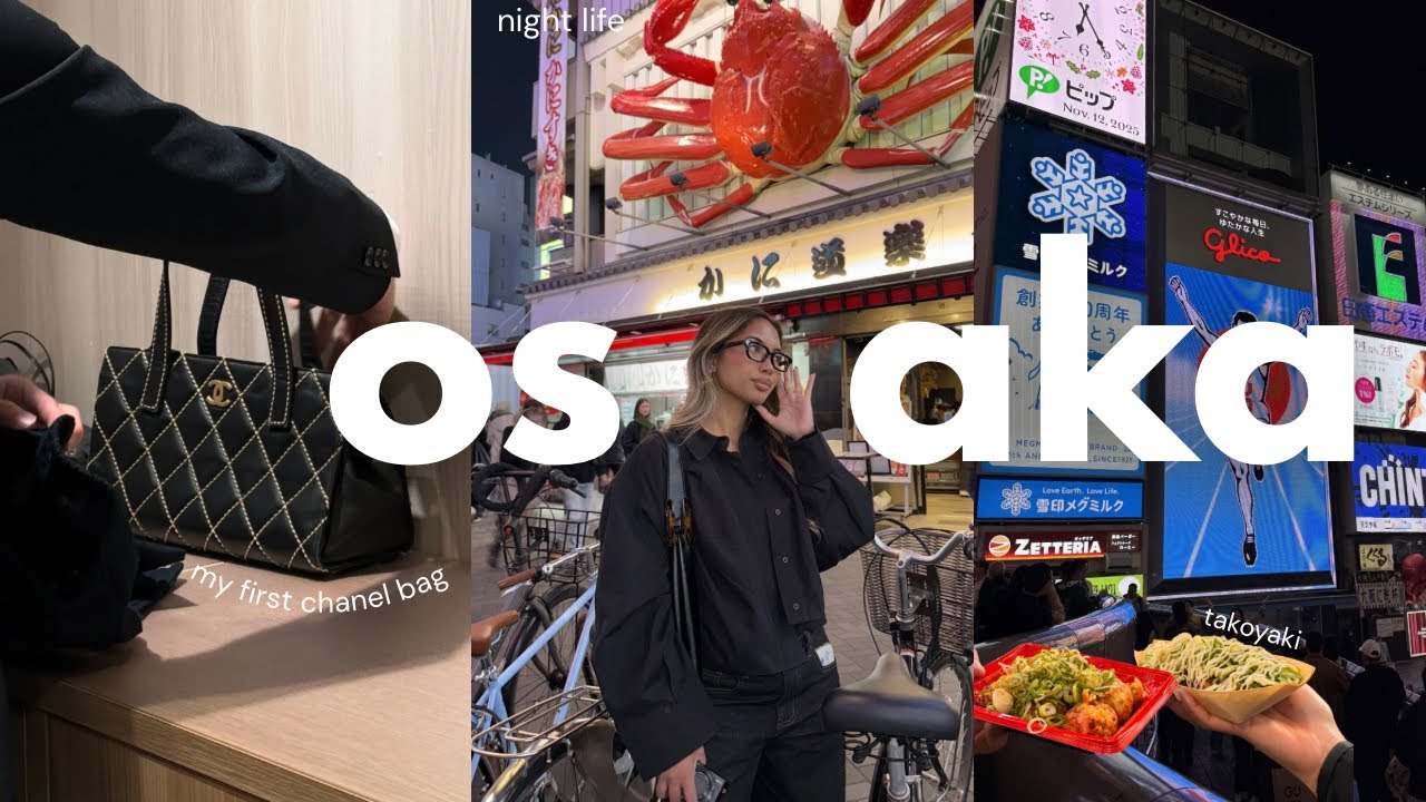 OSAKA VLOG 🍜 shopping in shinsaibashi, eating street food & buying a vintage designer bag!