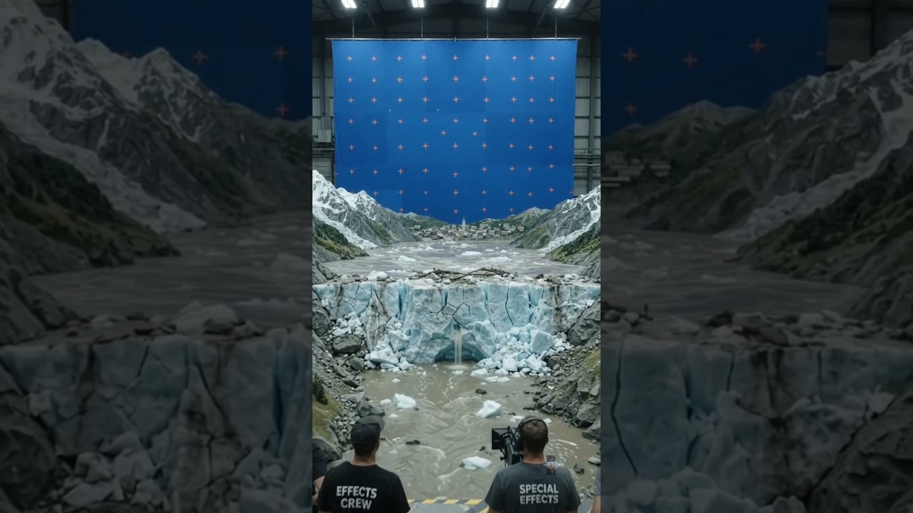 🧊🏔️ What happens when a massive glacier collapses into a mountain river?
