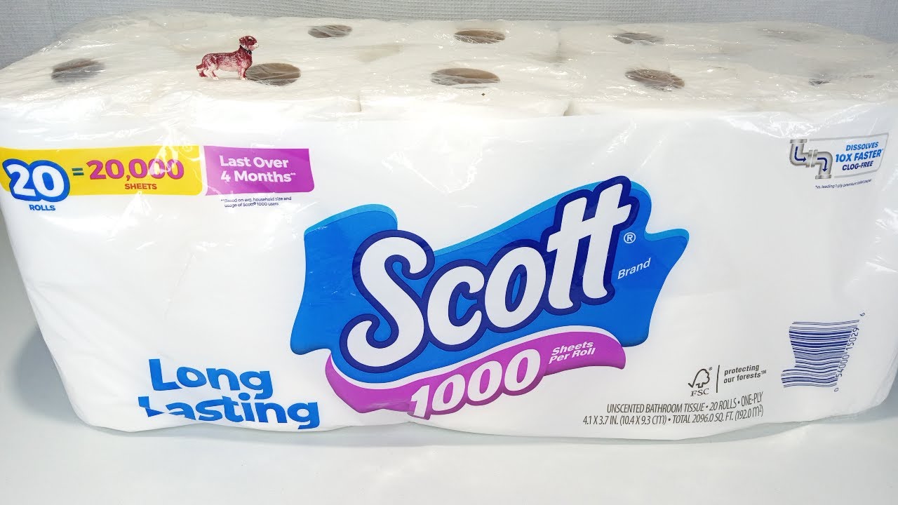 Unboxin Doxin - Scott Toilet Paper Rolls Long Lasting, 1000 Sheets Per Roll