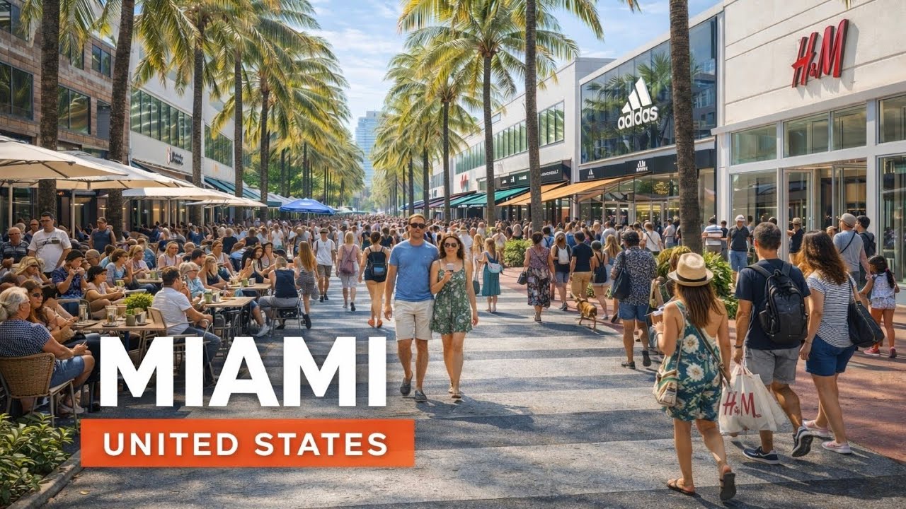 MIAMI 🇺🇸 | Walking Lincoln Road in Miami Beach - Famous Shopping Street 