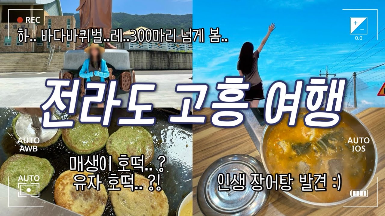 고흥 vlog | 가족여행 | 간식먹방(매생이,유자호떡) | 소록도,녹동 장어탕 맛집 | 김일기념체육관 | 갯강구떼보기