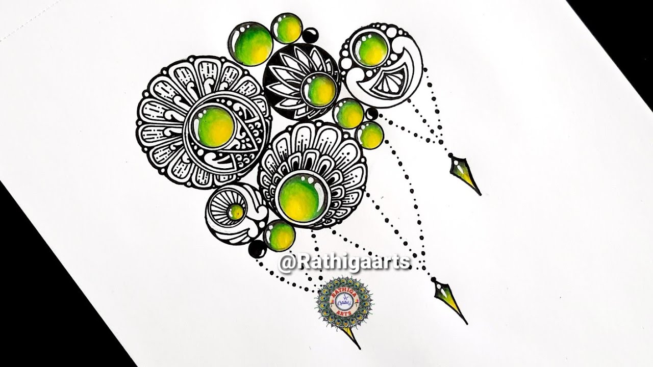 How to draw mandala art step-by-step tutorial/ circles in circles