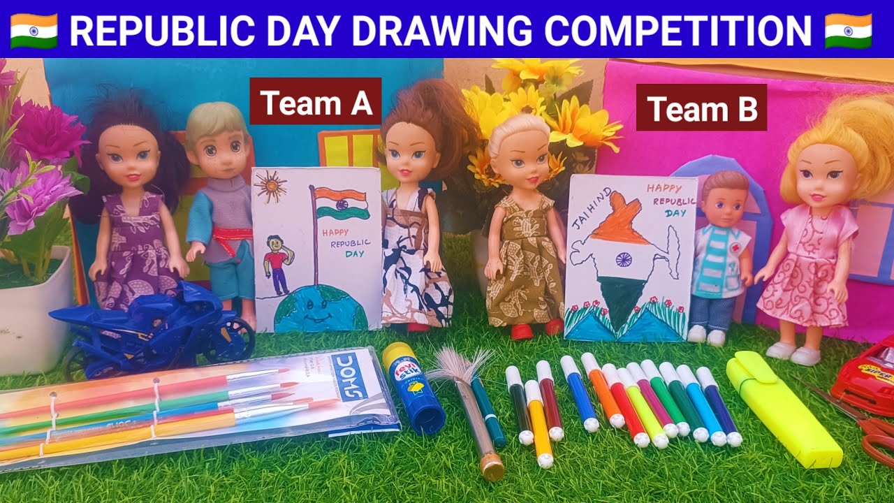 Barbie Video 170 | 🇮🇳 REPUBLIC DAY DRAWING COMPETITION 🇮🇳 | Barbie Drawing | Fun Barbie Show