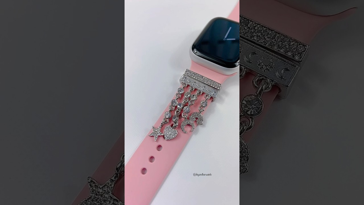 How Band Charms Look Like On The Apple Watch 🥰 #applewatch #glitter #charm #fyp #jin